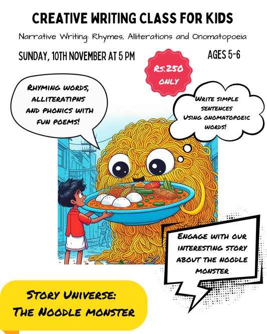 Noodle monster creative writing session for ages 5-6