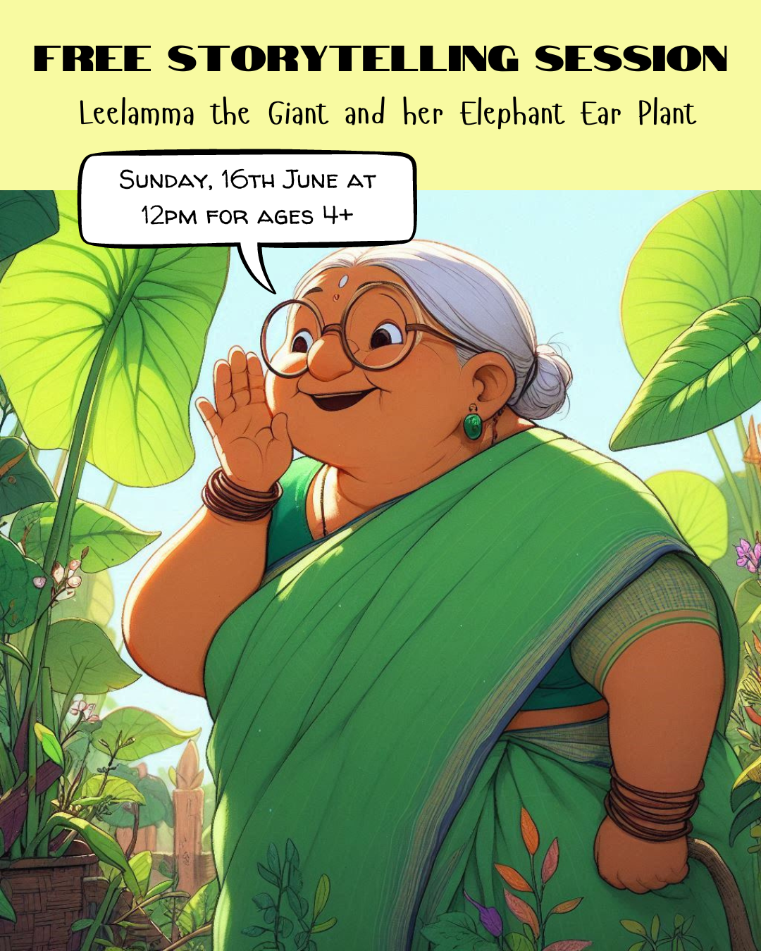 Leelamma the Giant and her Elephant Ear Plant